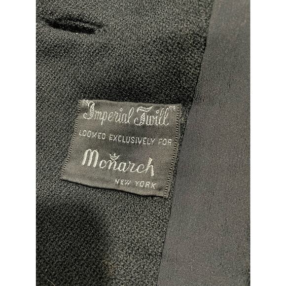 Vintage Monarch New York Women's Size Medium Imperial Twill Cropped Blazer Black - Picture 8 of 8